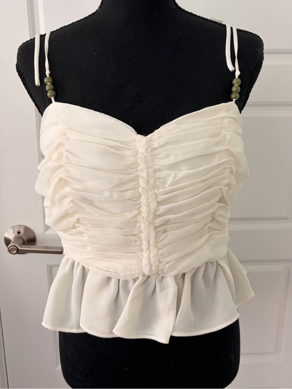 Ruffle Peplum Spaghetti Strap Top